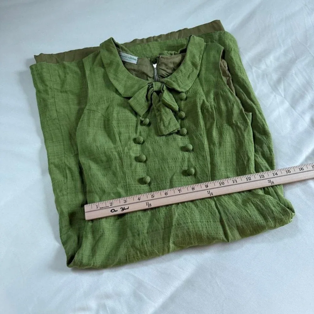 60s green bow dress and jacket  RARE 1960s‎ green dress Eleanor Callahan